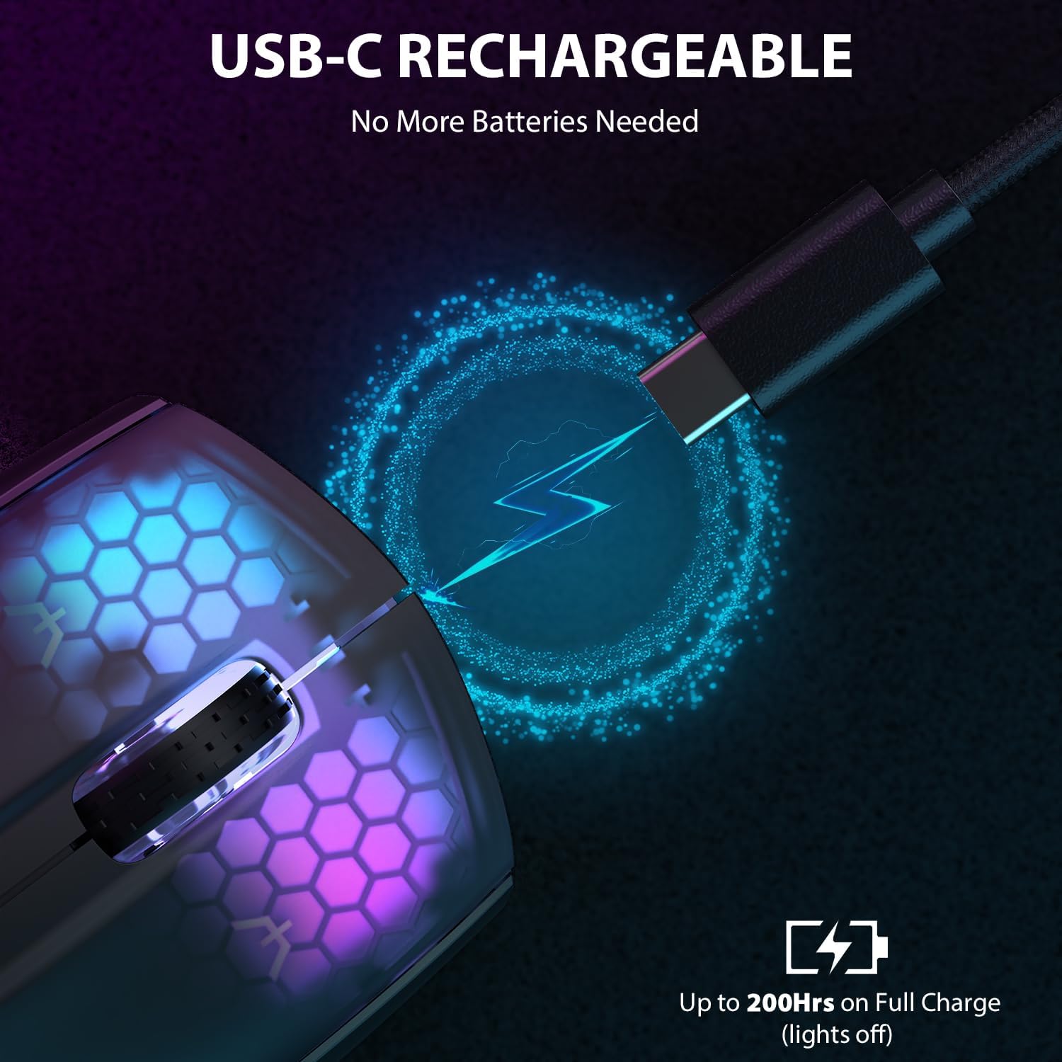 Ігрова миша Attack Shark X5 Bluetooth 2.4G USB ультралегка з RGB-підсвічуванням